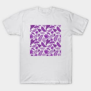 Leaves Pattern - Purple T-Shirt